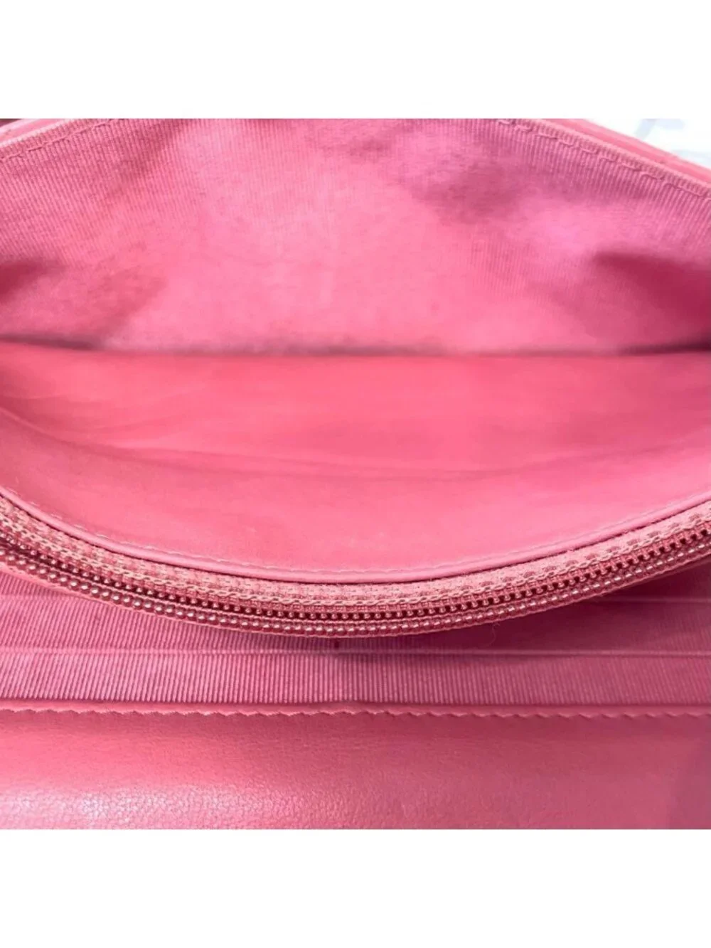 Chanel Chain Wallet Quilted Pink Silver Shoulder
